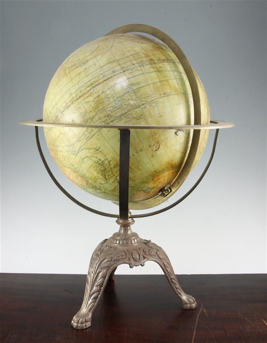 A French 12 inch terrestrial globe, c.1900, by G.Thomas,